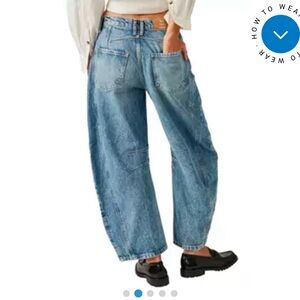 Free People We The Free Good Luck Mid-Rise Barrel Jeans